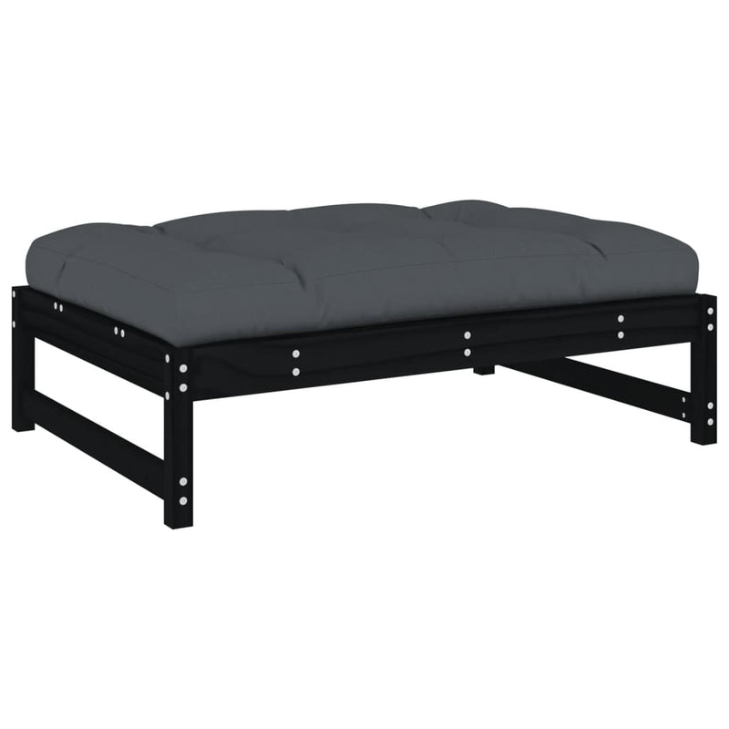 vidaXL Garden Footstool Black 120x80 cm Solid Wood Pine