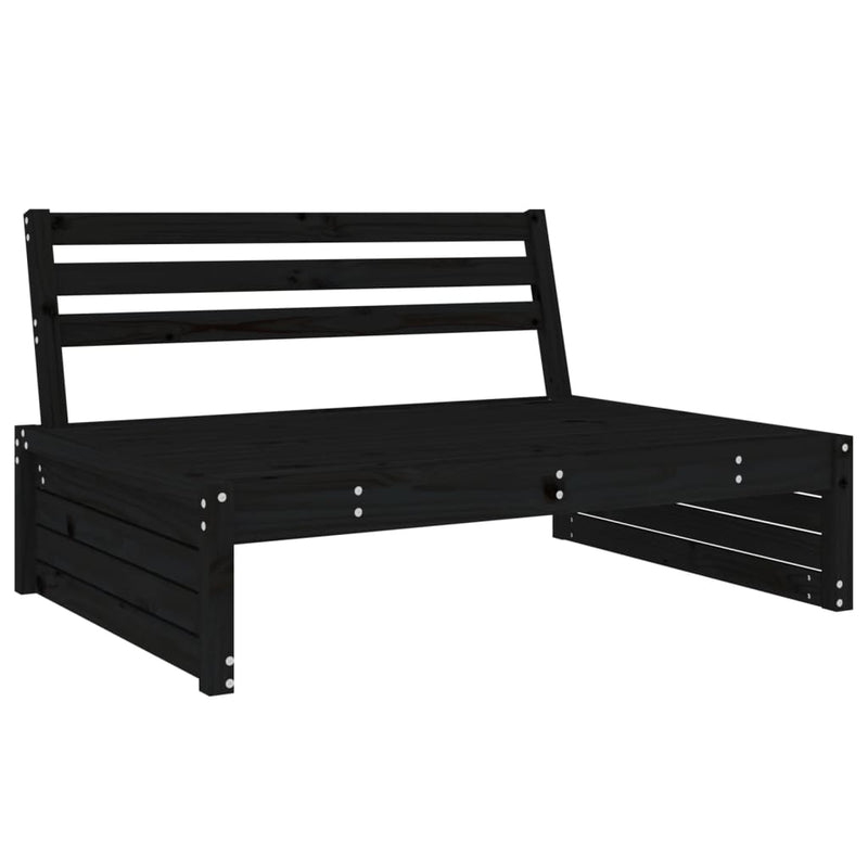 vidaXL Middle Sofa Black 120x80 cm Solid Wood Pine
