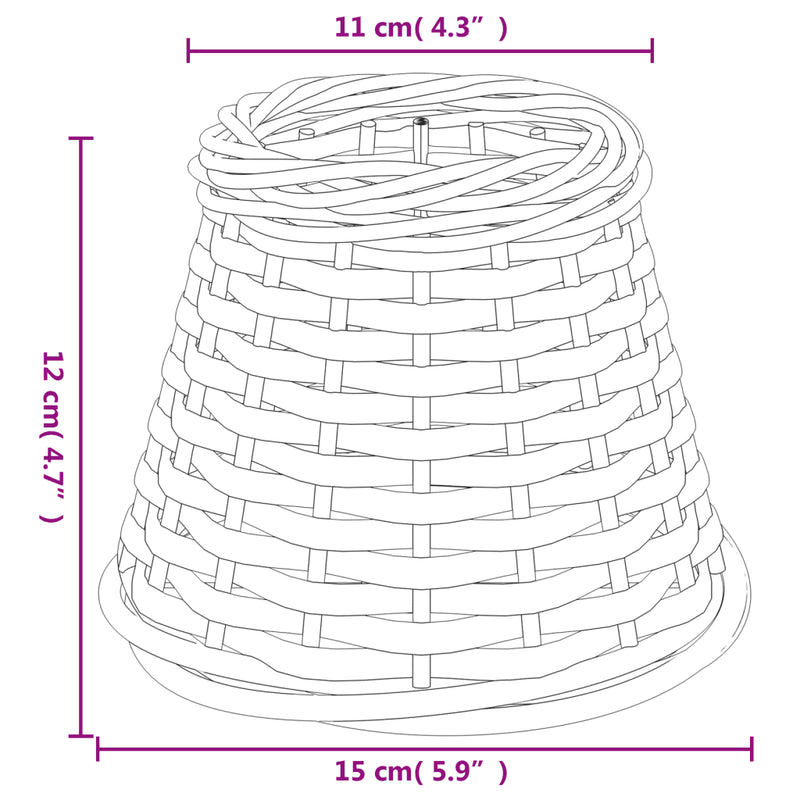 Lamp Shade Brown ��15x12 cm Wicker