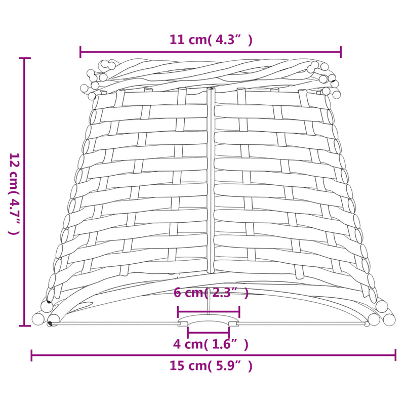 Lamp Shade Brown ��15x12 cm Wicker