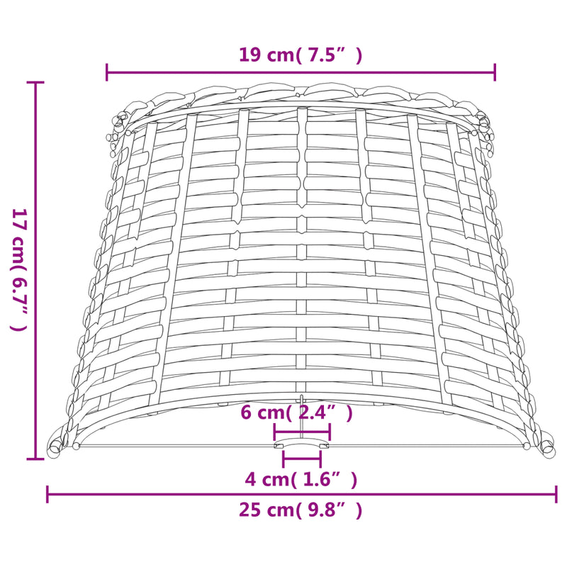 Lamp Shade Brown ��25x17 cm Wicker