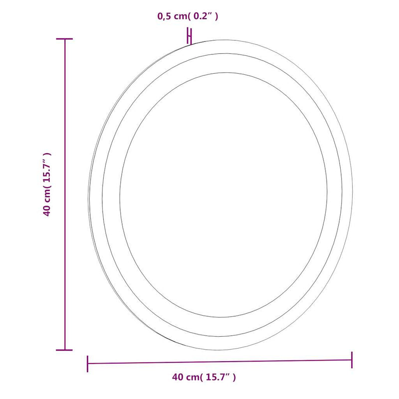 vidaXL LED Bathroom Mirror 40 cm Round