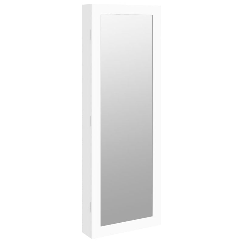 vidaXL Mirror Jewellery Cabinet Wall Mounted White 37.5x10x106 cm