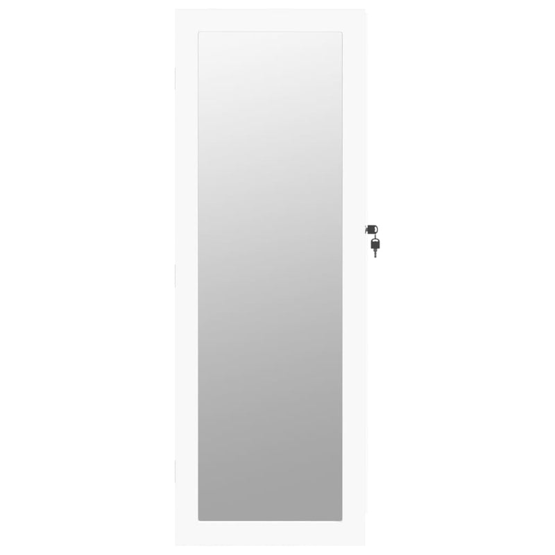 vidaXL Mirror Jewellery Cabinet Wall Mounted White 37.5x10x106 cm
