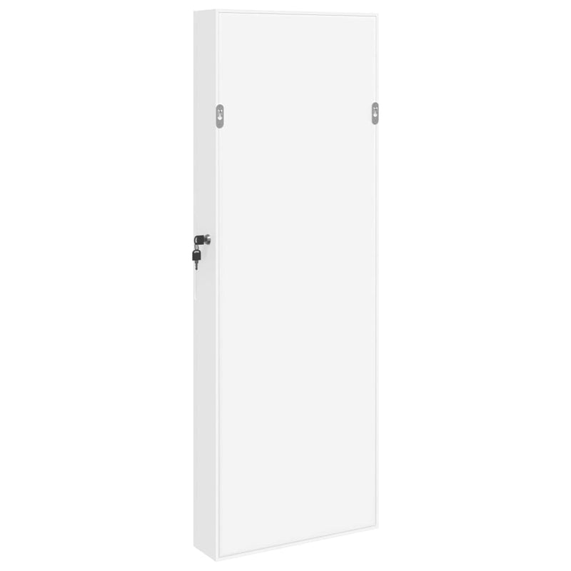 vidaXL Mirror Jewellery Cabinet Wall Mounted White 37.5x10x106 cm