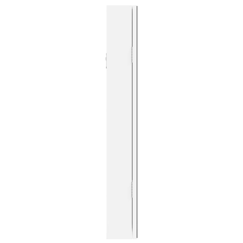 vidaXL Mirror Jewellery Cabinet with LED Lights Wall Mounted White