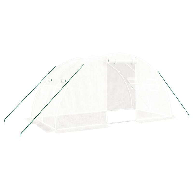vidaXL Greenhouse with Steel Frame White 8 m² 4x2x2 m