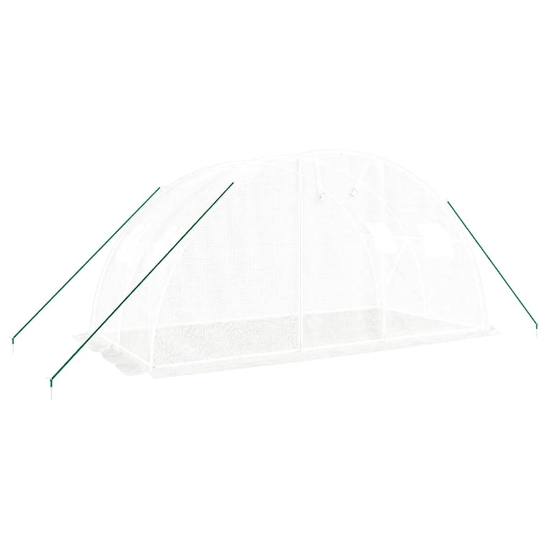 vidaXL Greenhouse with Steel Frame White 8 m² 4x2x2 m