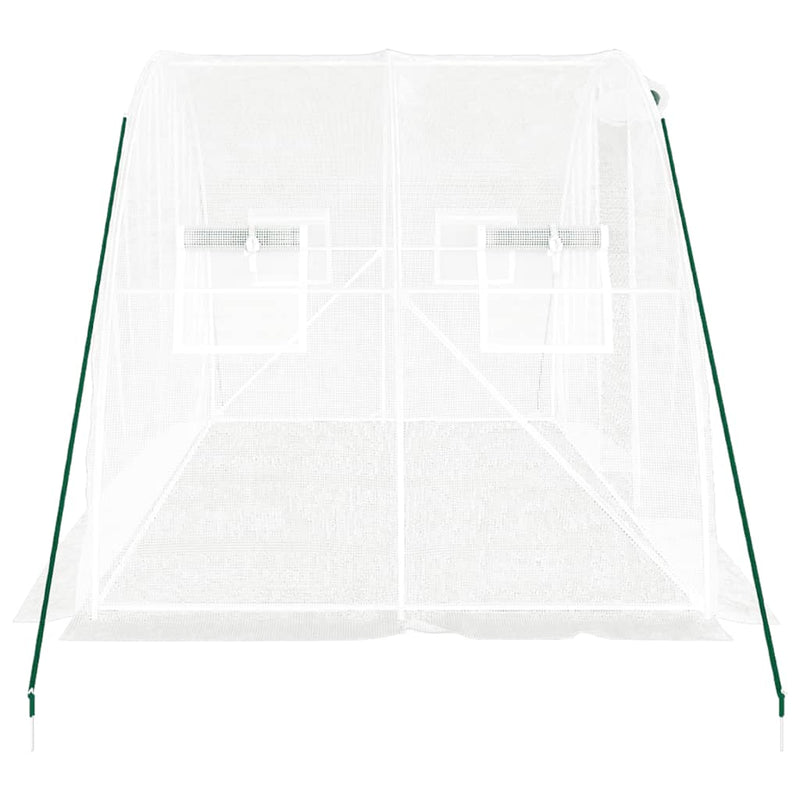 vidaXL Greenhouse with Steel Frame White 8 m² 4x2x2 m