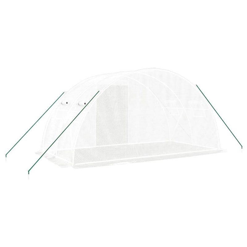 vidaXL Greenhouse with Steel Frame White 8 m² 4x2x2 m