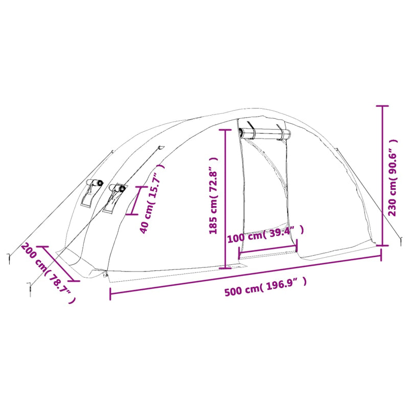 vidaXL Greenhouse with Steel Frame Green 10 m² 5x2x2.3 m