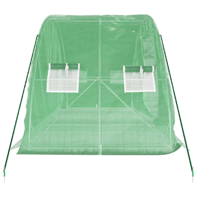 vidaXL Greenhouse with Steel Frame Green 10 m² 5x2x2.3 m
