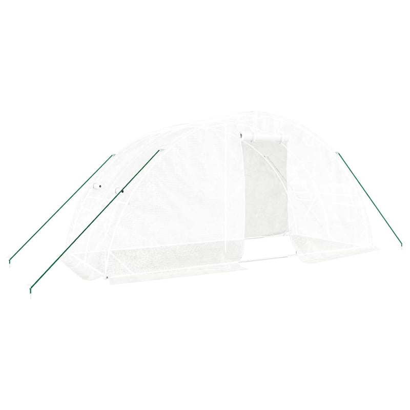 vidaXL Greenhouse with Steel Frame White 10 m² 5x2x2.3 m