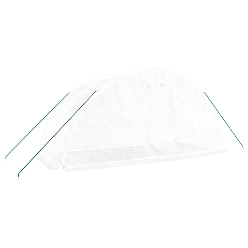 vidaXL Greenhouse with Steel Frame White 10 m² 5x2x2.3 m