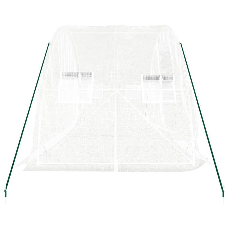 vidaXL Greenhouse with Steel Frame White 10 m² 5x2x2.3 m