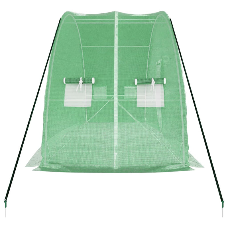 vidaXL Greenhouse with Steel Frame Green 12 m² 6x2x2.85 m