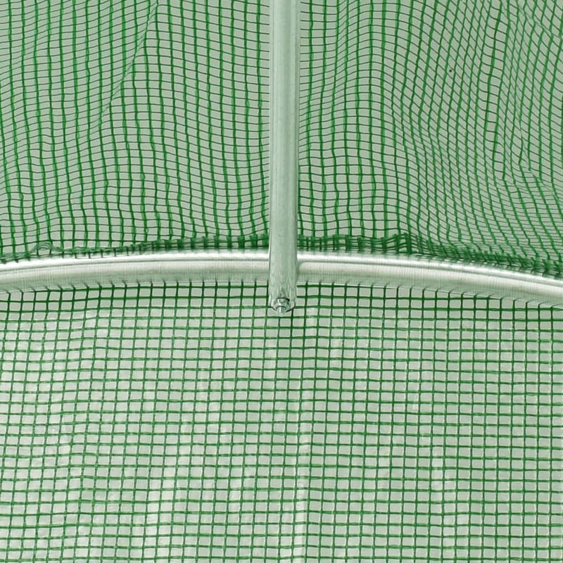 vidaXL Greenhouse with Steel Frame Green 12 m² 6x2x2.85 m