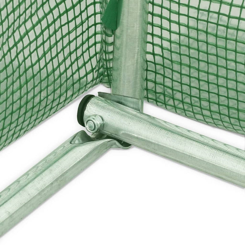 vidaXL Greenhouse with Steel Frame Green 12 m² 6x2x2.85 m