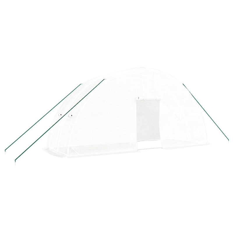 vidaXL Greenhouse with Steel Frame White 12 m² 6x2x2.85 m