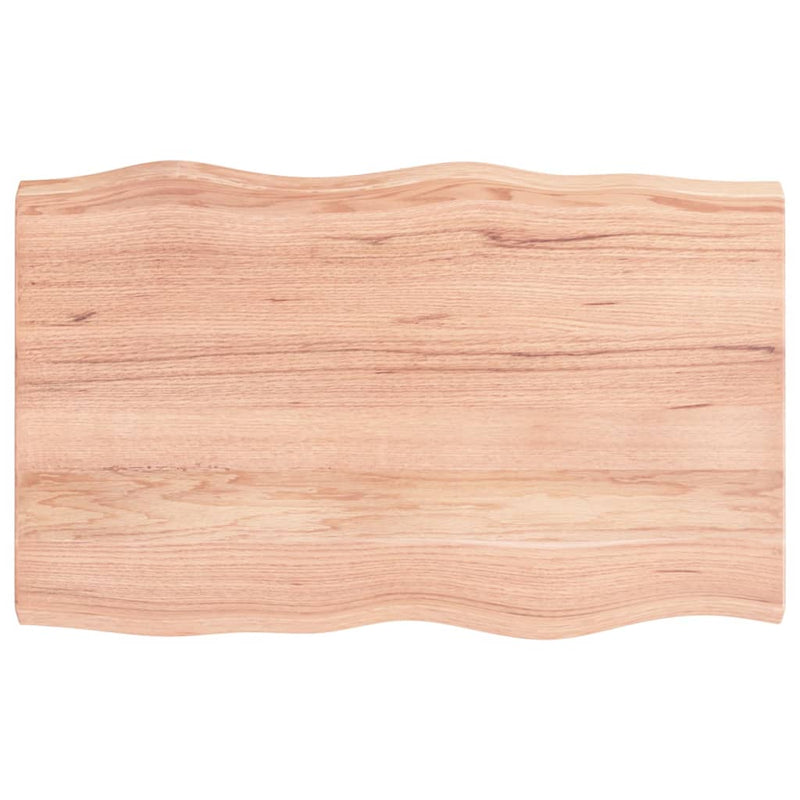 vidaXL Table Top Light Brown 80x50x(2-4) cm Treated Solid Wood Live Edge