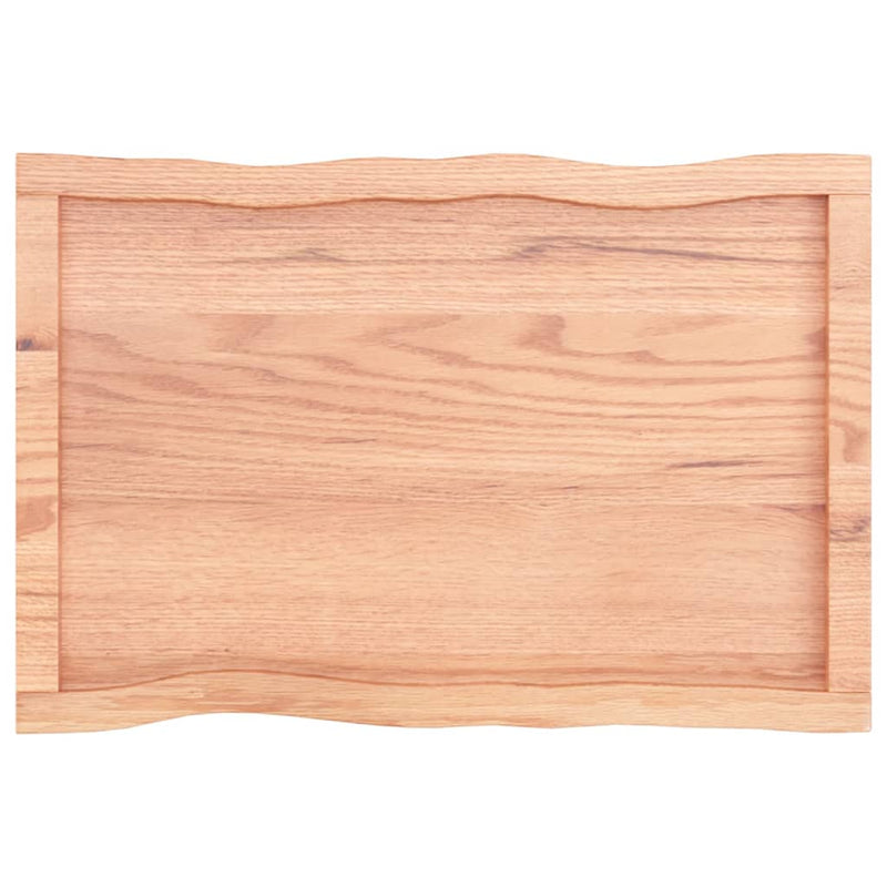 vidaXL Table Top Light Brown 80x50x(2-4) cm Treated Solid Wood Live Edge
