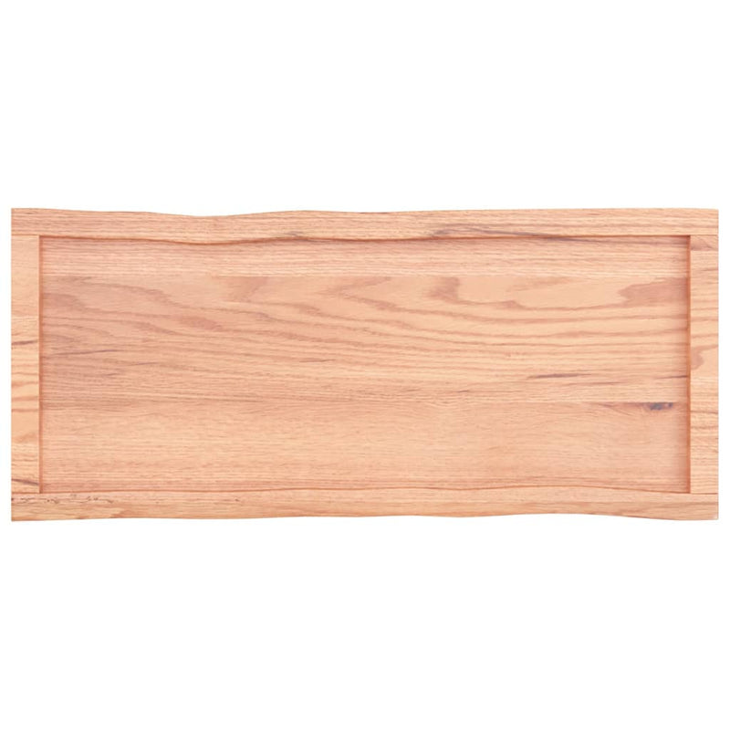 vidaXL Table Top Light Brown 100x40x(2-4)cm Treated Solid Wood Live Edge