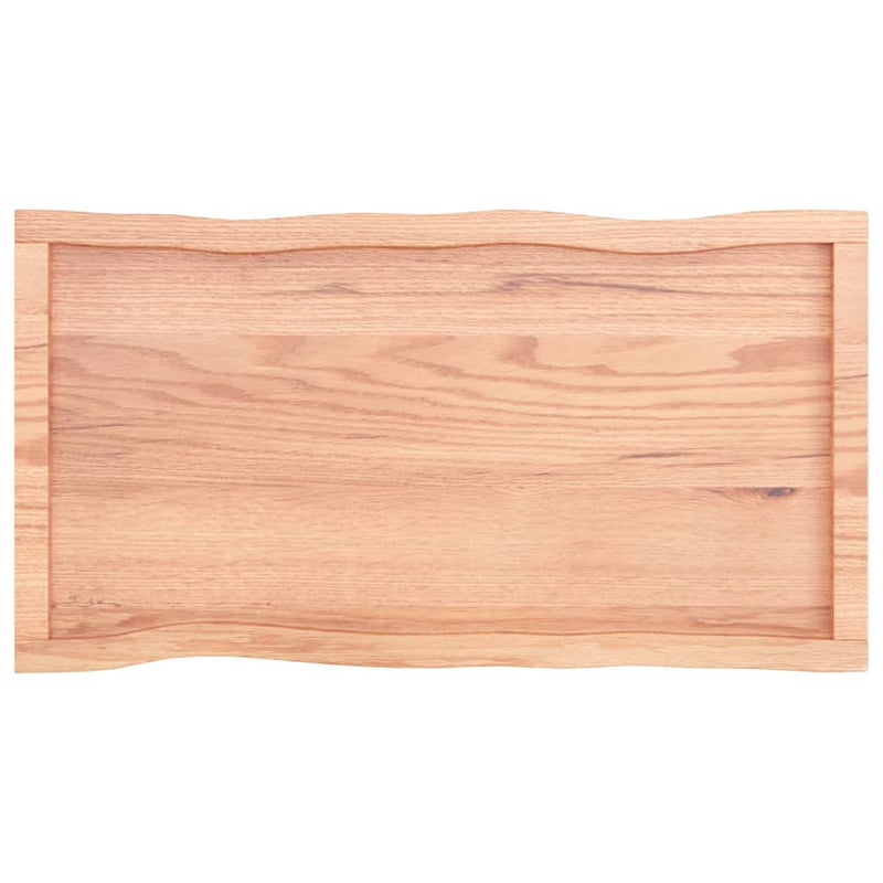 vidaXL Table Top Light Brown 100x50x(2-4)cm Treated Solid Wood Live Edge