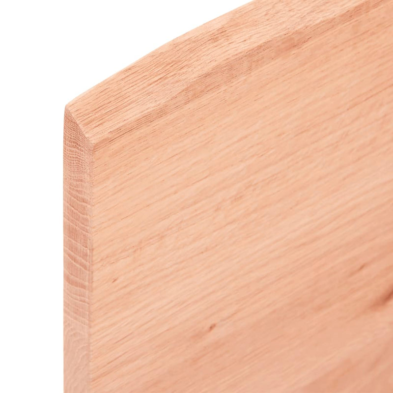 vidaXL Table Top Light Brown 100x60x2 cm Treated Solid Wood Oak Live Edge