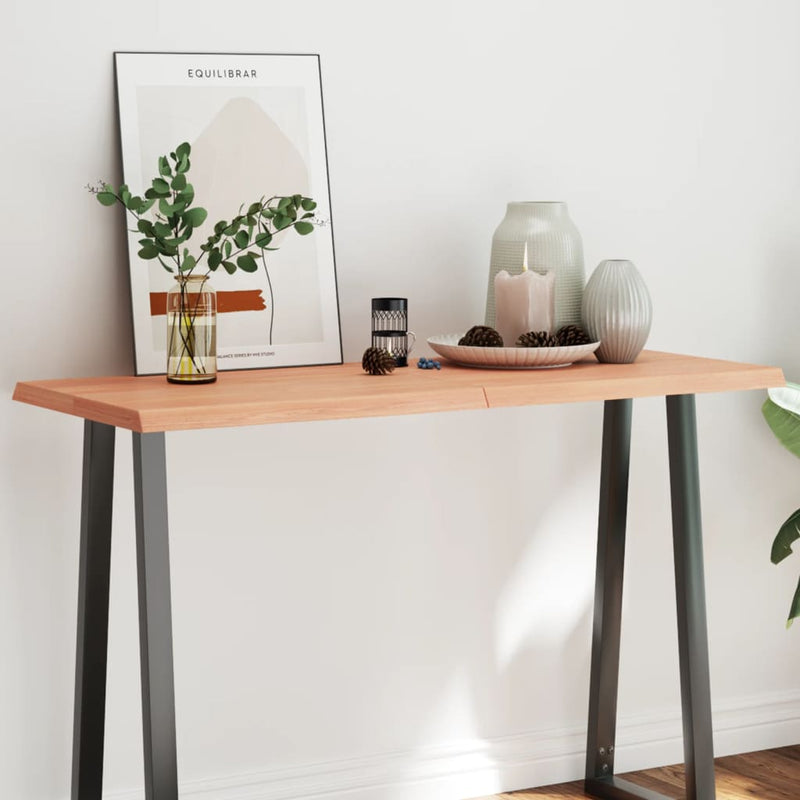 vidaXL Table Top Light Brown 120x50x(2-4)cm Treated Solid Wood Live Edge