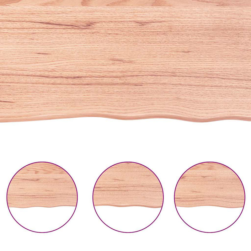 vidaXL Table Top Light Brown 120x50x(2-6)cm Treated Solid Wood Live Edge