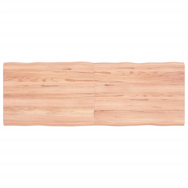 vidaXL Table Top Light Brown 140x50x(2-4)cm Treated Solid Wood Live Edge
