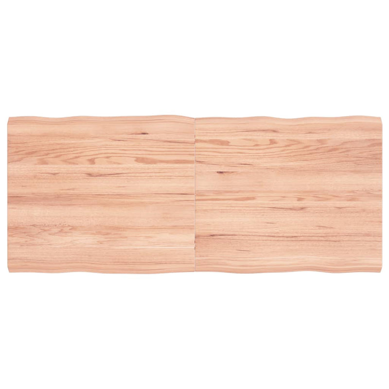 vidaXL Table Top Light Brown 140x60x(2-4)cm Treated Solid Wood Live Edge