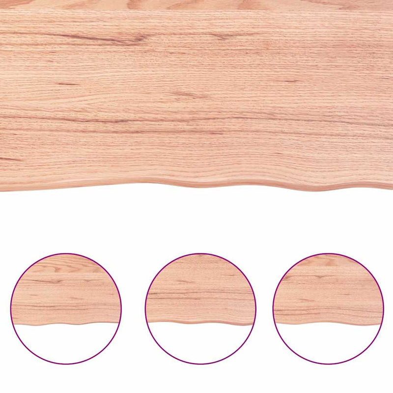 vidaXL Table Top Light Brown 160x40x(2-4)cm Treated Solid Wood Live Edge