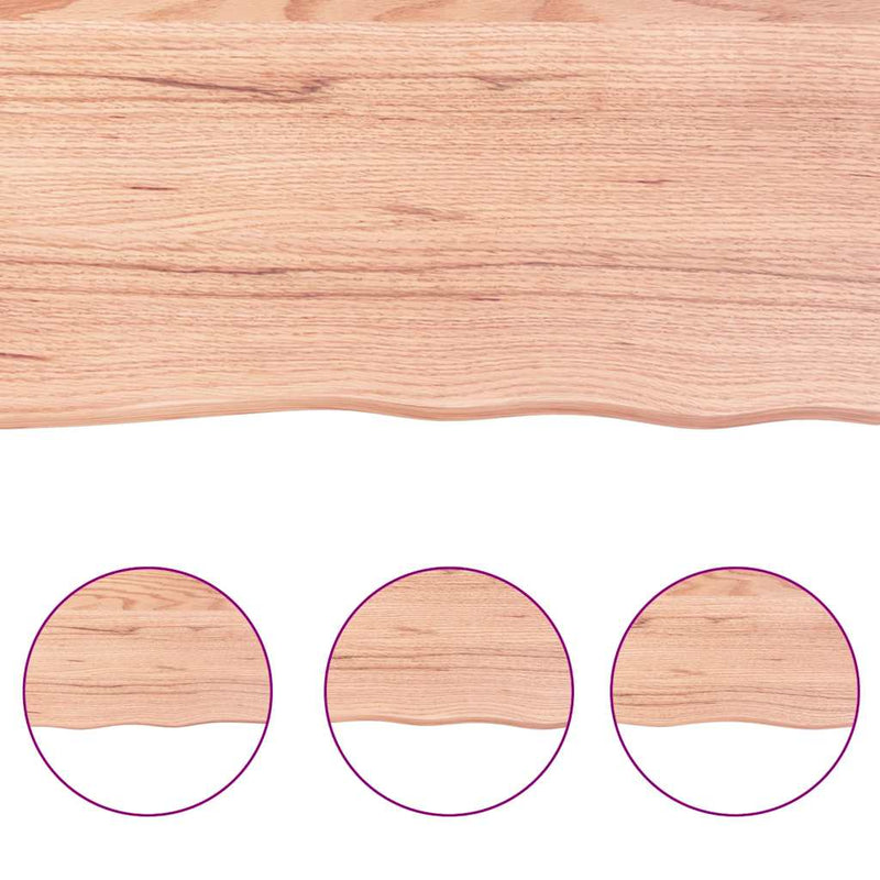 vidaXL Table Top Light Brown 180x60x(2-4)cm Treated Solid Wood Live Edge
