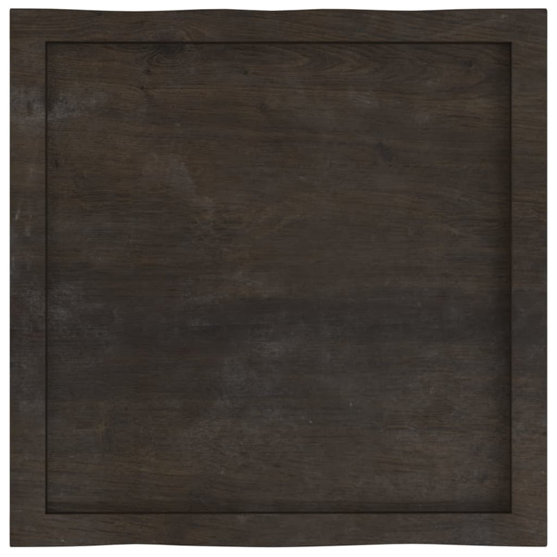 vidaXL Table Top Dark Brown 60x60x(2-4) cm Treated Solid Wood Live Edge