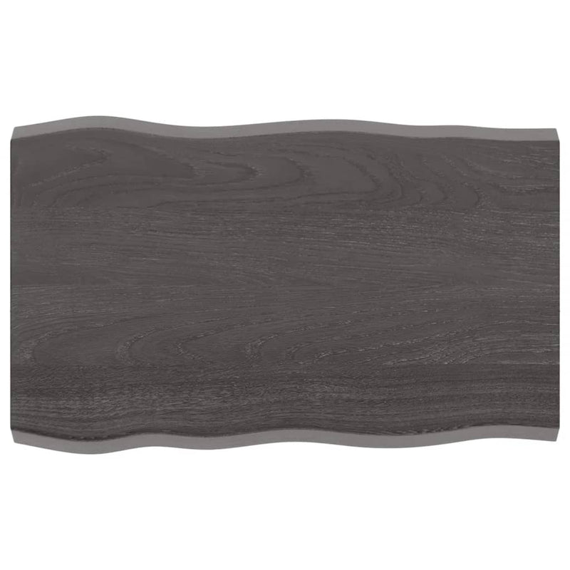 vidaXL Table Top Dark Brown 80x50x(2-4) cm Treated Solid Wood Live Edge