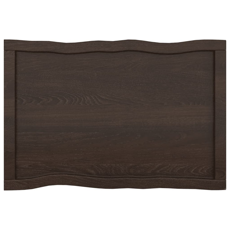 vidaXL Table Top Dark Brown 80x50x(2-4) cm Treated Solid Wood Live Edge