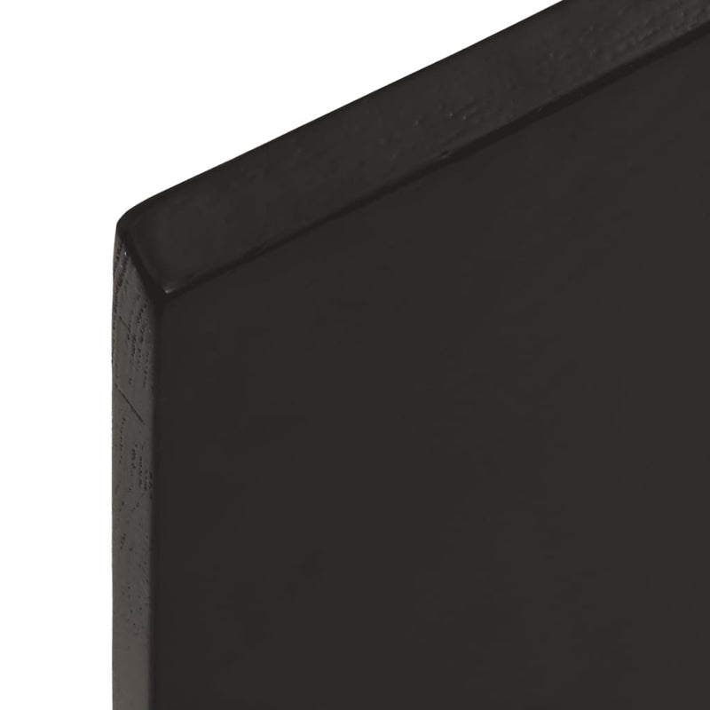 vidaXL Table Top Dark Brown 80x60x2 cm Treated Solid Wood Oak Live Edge
