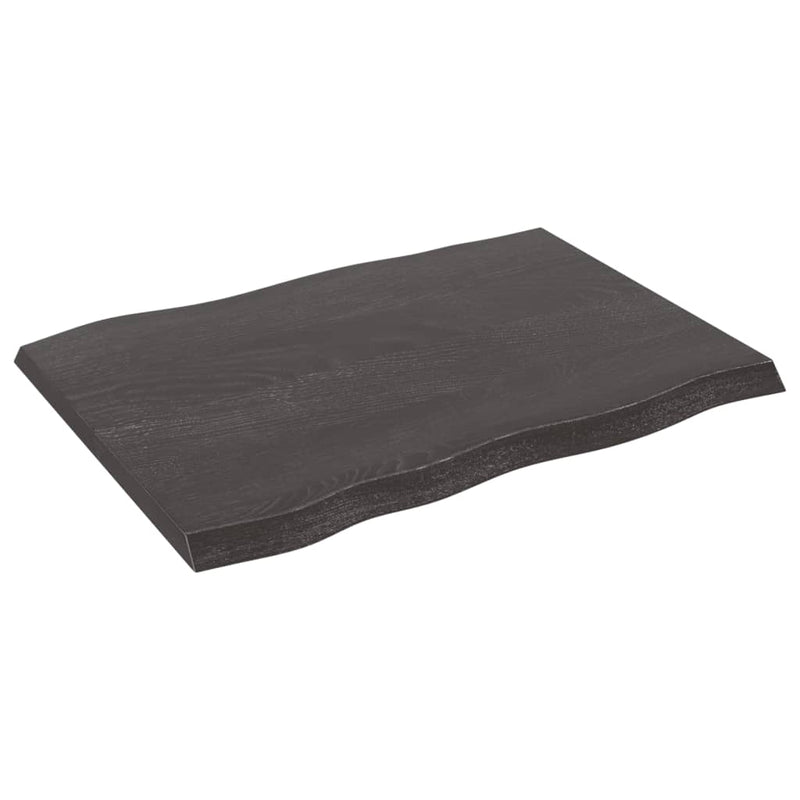 vidaXL Table Top Dark Brown 80x60x(2-4) cm Treated Solid Wood Live Edge