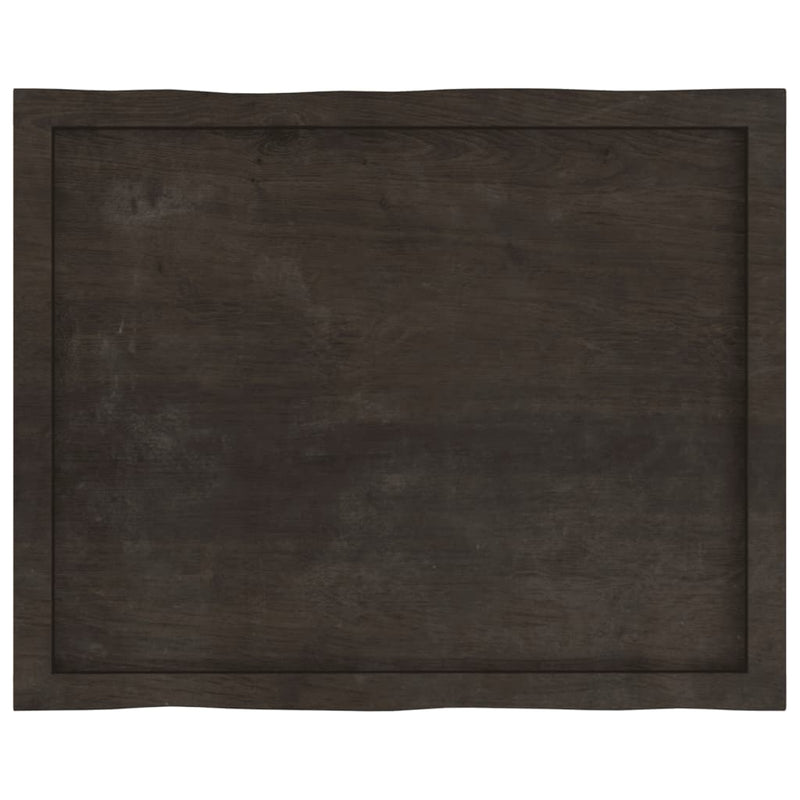 vidaXL Table Top Dark Brown 80x60x(2-6) cm Treated Solid Wood Live Edge