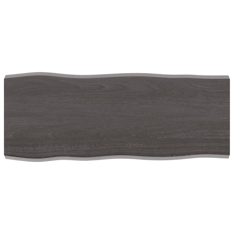vidaXL Table Top Dark Brown 100x40x(2-4) cm Treated Solid Wood Live Edge