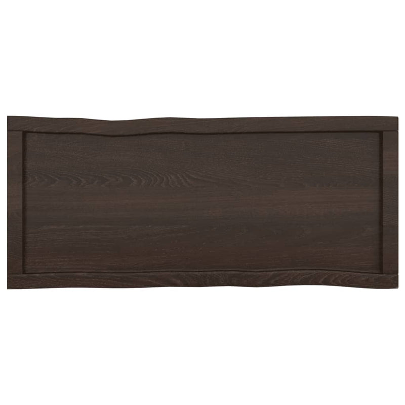 vidaXL Table Top Dark Brown 100x40x(2-4) cm Treated Solid Wood Live Edge