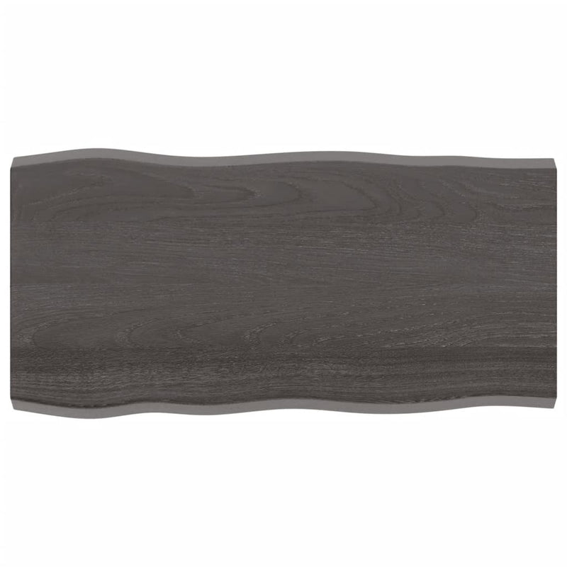 vidaXL Table Top Dark Brown 100x50x(2-4) cm Treated Solid Wood Live Edge