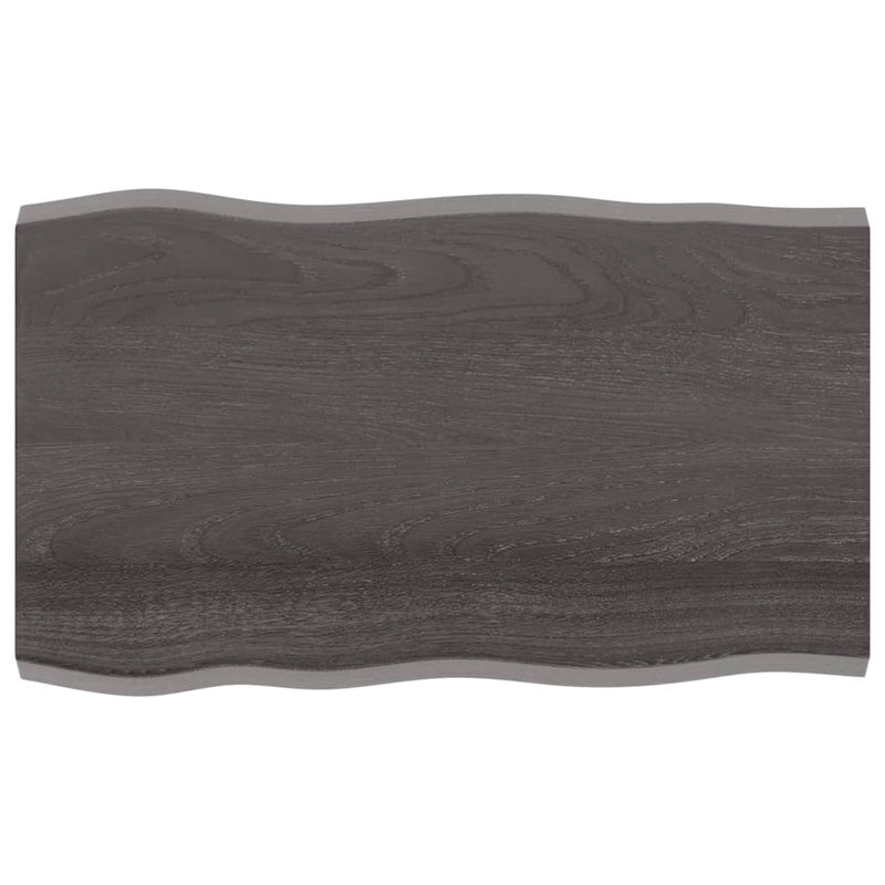 vidaXL Table Top Dark Brown 100x60x(2-4) cm Treated Solid Wood Live Edge