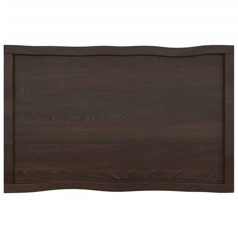 vidaXL Table Top Dark Brown 100x60x(2-4) cm Treated Solid Wood Live Edge