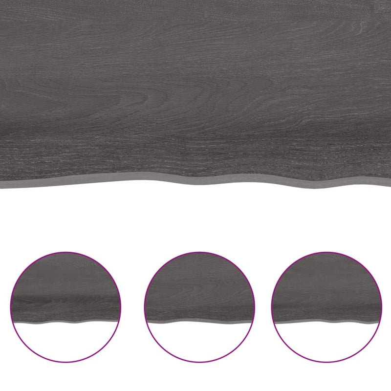 vidaXL Table Top Dark Brown 100x60x(2-4) cm Treated Solid Wood Live Edge