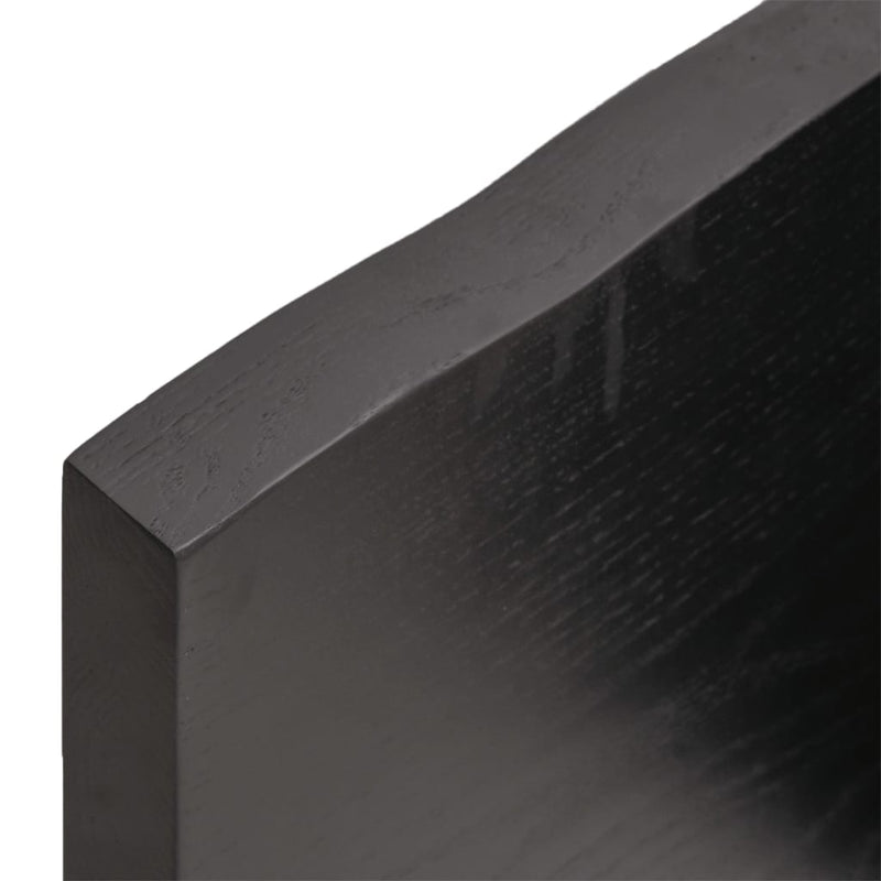 vidaXL Table Top Dark Brown 100x60x(2-4) cm Treated Solid Wood Live Edge