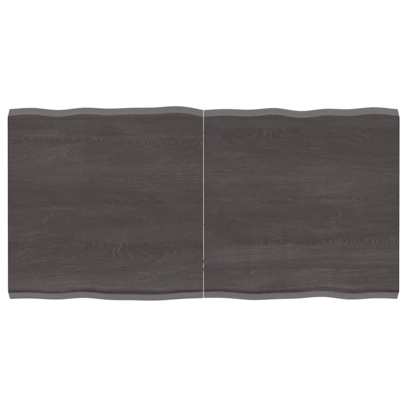 vidaXL Table Top Dark Brown 120x60x(2-4) cm Treated Solid Wood Live Edge
