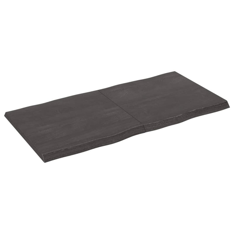 vidaXL Table Top Dark Brown 120x60x(2-4) cm Treated Solid Wood Live Edge