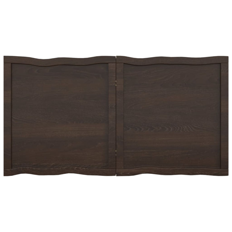 vidaXL Table Top Dark Brown 120x60x(2-4) cm Treated Solid Wood Live Edge